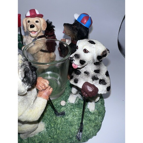 Golfing Circle of Friends Candle Holder Continental Creations Dogs Ready To Go - Picture 3 of 8